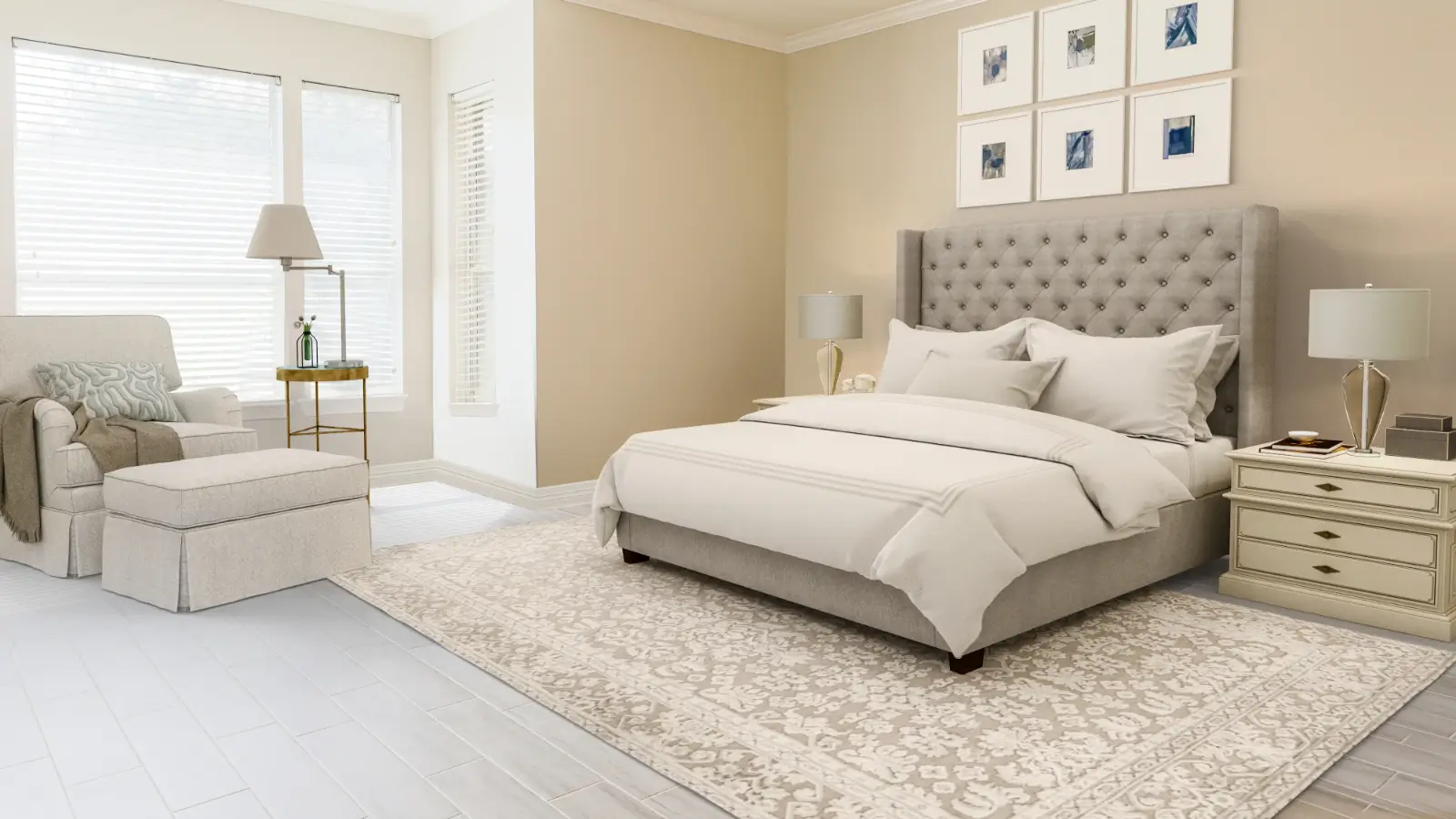 Living room before and after virtual staging